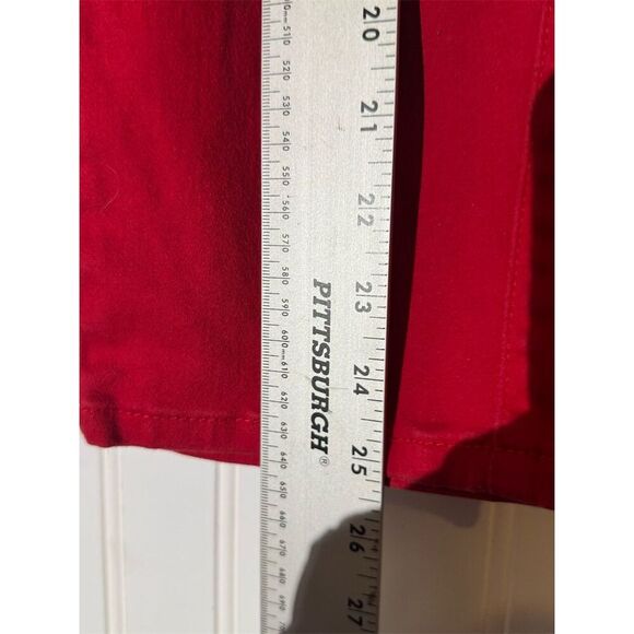 ModaXpress Y2K Red Cropped Pants Sz 13 Lace-Up Gold Button Streetwear Baddie - Picture 5 of 11